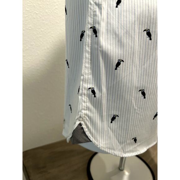 Van Heusen Mens Slim Fit Short Sleeve Shirt Size Medium 15 - 15.5 Toucan Print - Picture 7 of 8